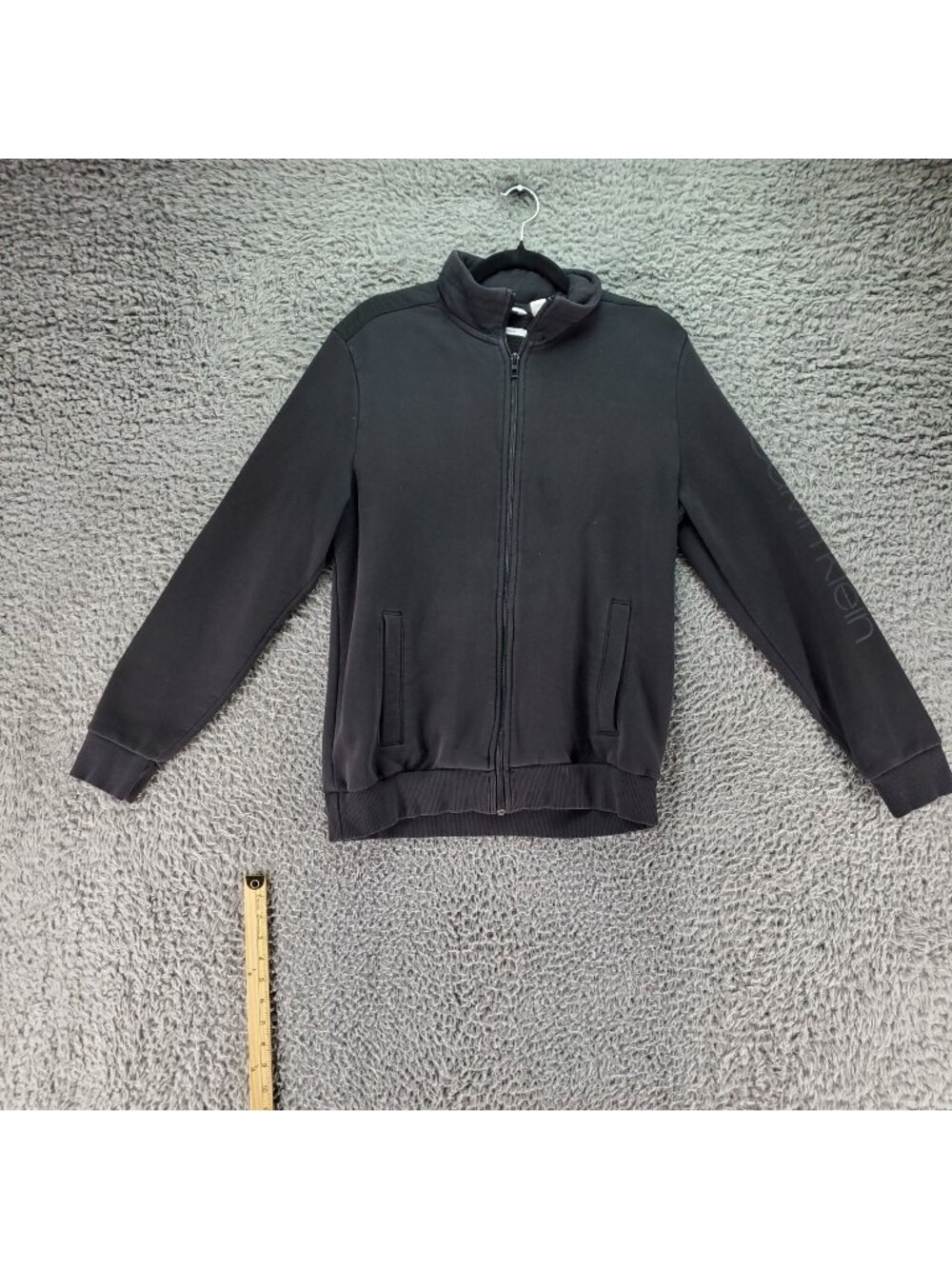 Calvin Klein Jacket Womens Medium Black Soft Touch Fleece Full Zip Jacket